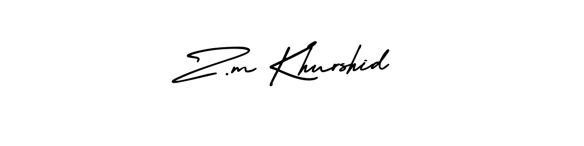 Also You can easily find your signature by using the search form. We will create Z.m Khurshid name handwritten signature images for you free of cost using AmerikaSignatureDemo-Regular sign style. Z.m Khurshid signature style 3 images and pictures png