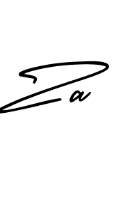 How to make Za name signature. Use AmerikaSignatureDemo-Regular style for creating short signs online. This is the latest handwritten sign. Za signature style 3 images and pictures png