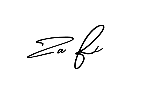 How to make Za Fi name signature. Use AmerikaSignatureDemo-Regular style for creating short signs online. This is the latest handwritten sign. Za Fi signature style 3 images and pictures png
