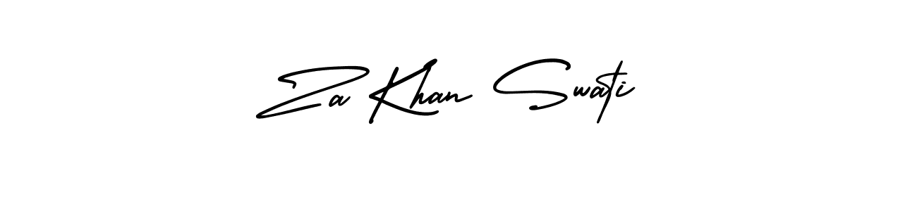 How to make Za Khan Swati name signature. Use AmerikaSignatureDemo-Regular style for creating short signs online. This is the latest handwritten sign. Za Khan Swati signature style 3 images and pictures png