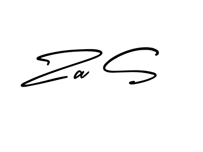 Design your own signature with our free online signature maker. With this signature software, you can create a handwritten (AmerikaSignatureDemo-Regular) signature for name Za S. Za S signature style 3 images and pictures png