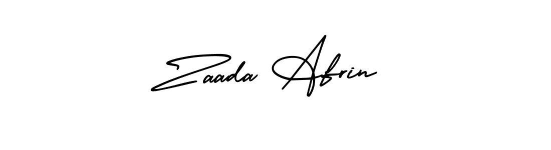 The best way (AmerikaSignatureDemo-Regular) to make a short signature is to pick only two or three words in your name. The name Zaada Afrin include a total of six letters. For converting this name. Zaada Afrin signature style 3 images and pictures png