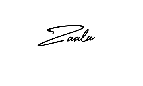 How to make Zaala name signature. Use AmerikaSignatureDemo-Regular style for creating short signs online. This is the latest handwritten sign. Zaala signature style 3 images and pictures png