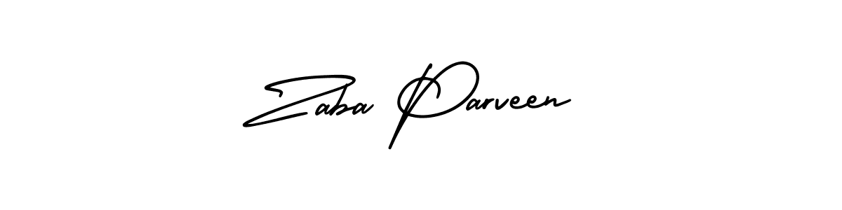 if you are searching for the best signature style for your name Zaba Parveen. so please give up your signature search. here we have designed multiple signature styles  using AmerikaSignatureDemo-Regular. Zaba Parveen signature style 3 images and pictures png