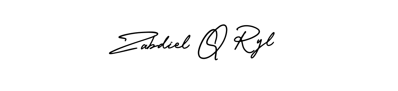 The best way (AmerikaSignatureDemo-Regular) to make a short signature is to pick only two or three words in your name. The name Zabdiel Q Ryl include a total of six letters. For converting this name. Zabdiel Q Ryl signature style 3 images and pictures png