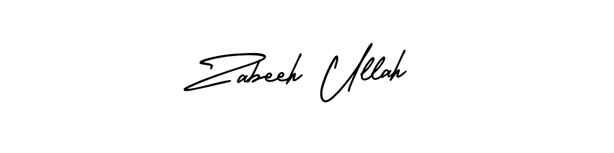 It looks lik you need a new signature style for name Zabeeh Ullah. Design unique handwritten (AmerikaSignatureDemo-Regular) signature with our free signature maker in just a few clicks. Zabeeh Ullah signature style 3 images and pictures png