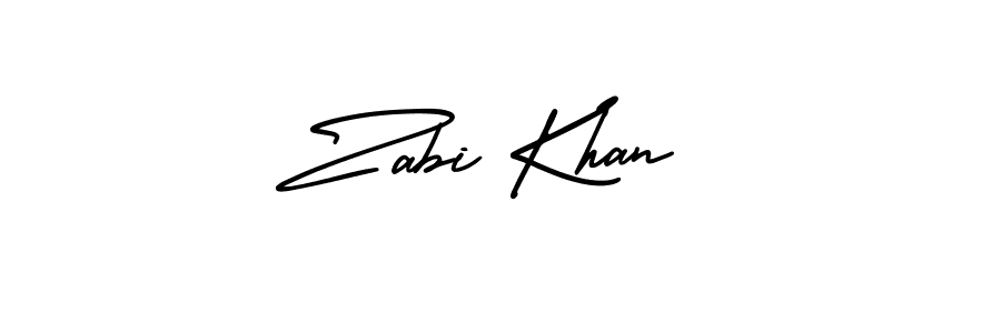 Design your own signature with our free online signature maker. With this signature software, you can create a handwritten (AmerikaSignatureDemo-Regular) signature for name Zabi Khan. Zabi Khan signature style 3 images and pictures png