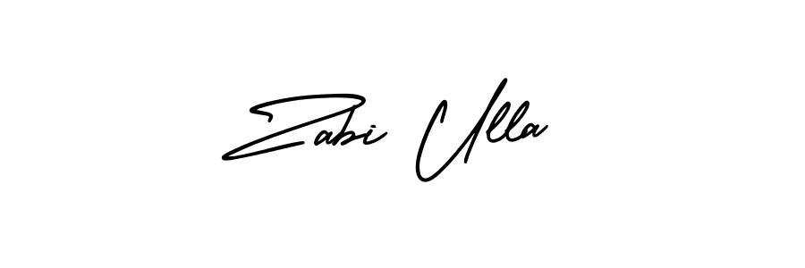 Make a beautiful signature design for name Zabi Ulla. With this signature (AmerikaSignatureDemo-Regular) style, you can create a handwritten signature for free. Zabi Ulla signature style 3 images and pictures png