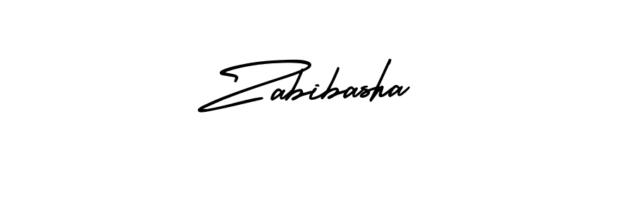 AmerikaSignatureDemo-Regular is a professional signature style that is perfect for those who want to add a touch of class to their signature. It is also a great choice for those who want to make their signature more unique. Get Zabibasha name to fancy signature for free. Zabibasha signature style 3 images and pictures png