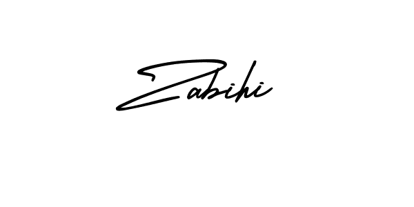 The best way (AmerikaSignatureDemo-Regular) to make a short signature is to pick only two or three words in your name. The name Zabihi include a total of six letters. For converting this name. Zabihi signature style 3 images and pictures png