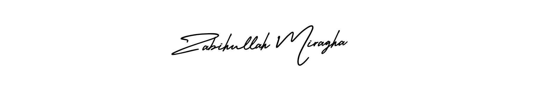 This is the best signature style for the Zabihullah Miragha name. Also you like these signature font (AmerikaSignatureDemo-Regular). Mix name signature. Zabihullah Miragha signature style 3 images and pictures png