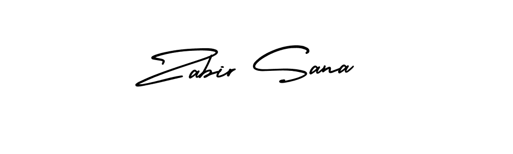 Zabir Sana stylish signature style. Best Handwritten Sign (AmerikaSignatureDemo-Regular) for my name. Handwritten Signature Collection Ideas for my name Zabir Sana. Zabir Sana signature style 3 images and pictures png