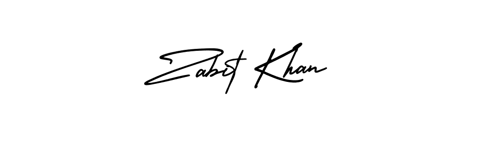 Make a beautiful signature design for name Zabit Khan. With this signature (AmerikaSignatureDemo-Regular) style, you can create a handwritten signature for free. Zabit Khan signature style 3 images and pictures png