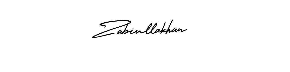 The best way (AmerikaSignatureDemo-Regular) to make a short signature is to pick only two or three words in your name. The name Zabiullakhan include a total of six letters. For converting this name. Zabiullakhan signature style 3 images and pictures png