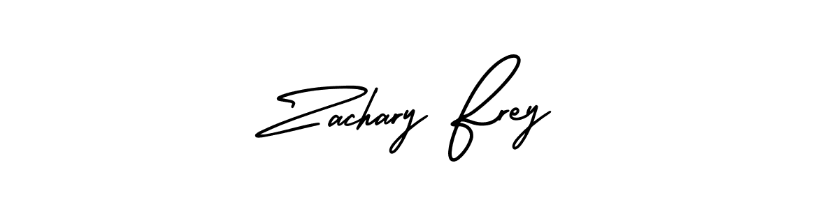 The best way (AmerikaSignatureDemo-Regular) to make a short signature is to pick only two or three words in your name. The name Zachary Frey include a total of six letters. For converting this name. Zachary Frey signature style 3 images and pictures png