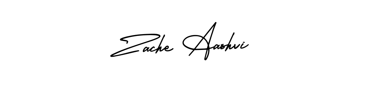 You should practise on your own different ways (AmerikaSignatureDemo-Regular) to write your name (Zache Aashvi) in signature. don't let someone else do it for you. Zache Aashvi signature style 3 images and pictures png