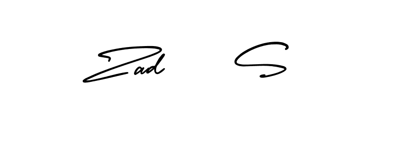 The best way (AmerikaSignatureDemo-Regular) to make a short signature is to pick only two or three words in your name. The name Zad    S include a total of six letters. For converting this name. Zad    S signature style 3 images and pictures png