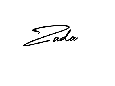 How to make Zada name signature. Use AmerikaSignatureDemo-Regular style for creating short signs online. This is the latest handwritten sign. Zada signature style 3 images and pictures png