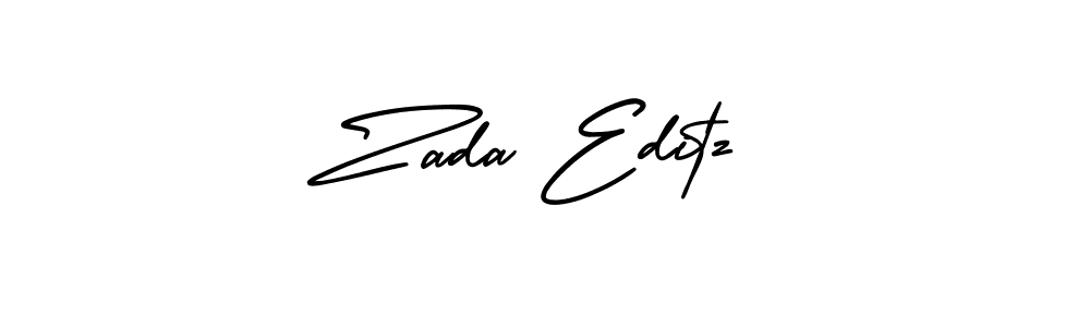 How to make Zada Editz name signature. Use AmerikaSignatureDemo-Regular style for creating short signs online. This is the latest handwritten sign. Zada Editz signature style 3 images and pictures png