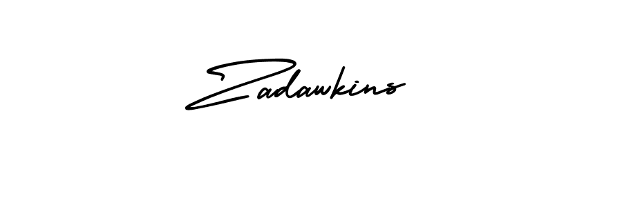 Zadawkins stylish signature style. Best Handwritten Sign (AmerikaSignatureDemo-Regular) for my name. Handwritten Signature Collection Ideas for my name Zadawkins. Zadawkins signature style 3 images and pictures png