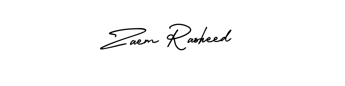 You should practise on your own different ways (AmerikaSignatureDemo-Regular) to write your name (Zaem Rasheed) in signature. don't let someone else do it for you. Zaem Rasheed signature style 3 images and pictures png