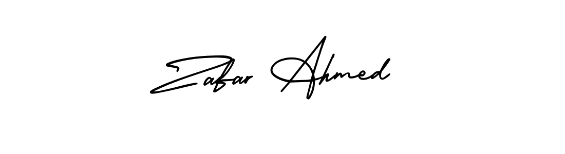 The best way (AmerikaSignatureDemo-Regular) to make a short signature is to pick only two or three words in your name. The name Zafar Ahmed include a total of six letters. For converting this name. Zafar Ahmed signature style 3 images and pictures png