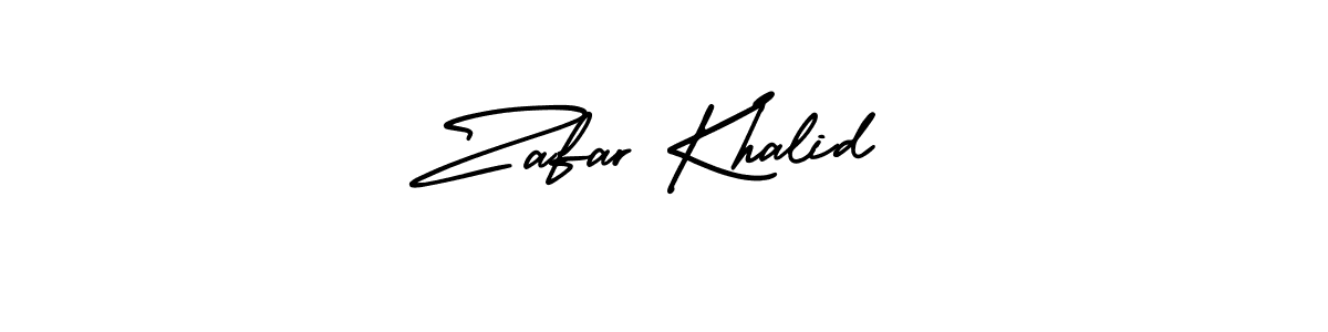 This is the best signature style for the Zafar Khalid name. Also you like these signature font (AmerikaSignatureDemo-Regular). Mix name signature. Zafar Khalid signature style 3 images and pictures png