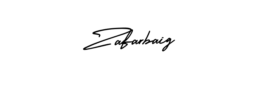 How to make Zafarbaig name signature. Use AmerikaSignatureDemo-Regular style for creating short signs online. This is the latest handwritten sign. Zafarbaig signature style 3 images and pictures png