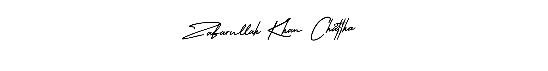 How to make Zafarullah Khan Chattha name signature. Use AmerikaSignatureDemo-Regular style for creating short signs online. This is the latest handwritten sign. Zafarullah Khan Chattha signature style 3 images and pictures png