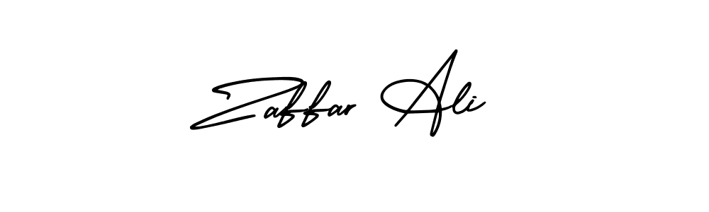 You should practise on your own different ways (AmerikaSignatureDemo-Regular) to write your name (Zaffar Ali) in signature. don't let someone else do it for you. Zaffar Ali signature style 3 images and pictures png