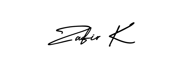 if you are searching for the best signature style for your name Zafir K. so please give up your signature search. here we have designed multiple signature styles  using AmerikaSignatureDemo-Regular. Zafir K signature style 3 images and pictures png