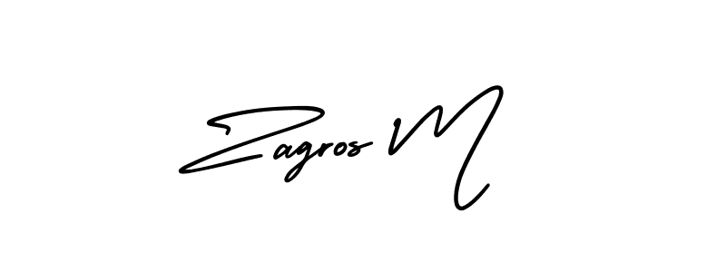 Use a signature maker to create a handwritten signature online. With this signature software, you can design (AmerikaSignatureDemo-Regular) your own signature for name Zagros M. Zagros M signature style 3 images and pictures png