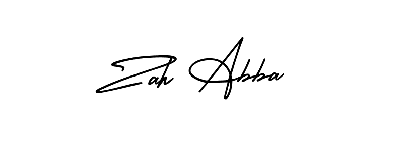 How to make Zah Abba name signature. Use AmerikaSignatureDemo-Regular style for creating short signs online. This is the latest handwritten sign. Zah Abba signature style 3 images and pictures png
