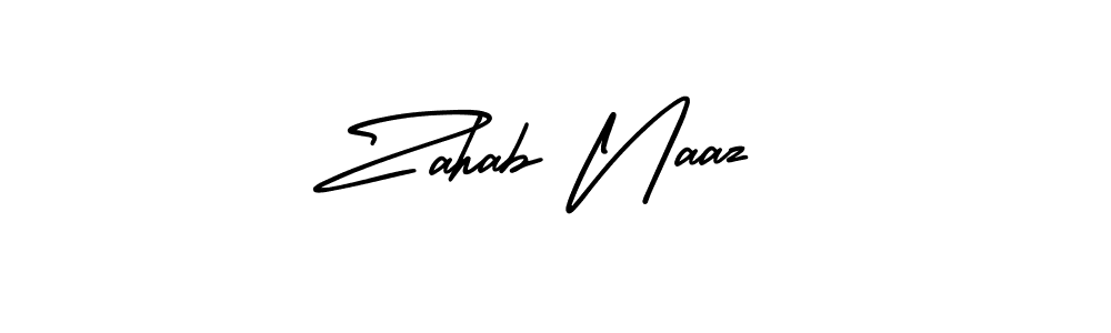 How to make Zahab Naaz name signature. Use AmerikaSignatureDemo-Regular style for creating short signs online. This is the latest handwritten sign. Zahab Naaz signature style 3 images and pictures png