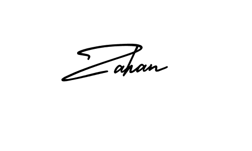 Create a beautiful signature design for name Zahan. With this signature (AmerikaSignatureDemo-Regular) fonts, you can make a handwritten signature for free. Zahan signature style 3 images and pictures png