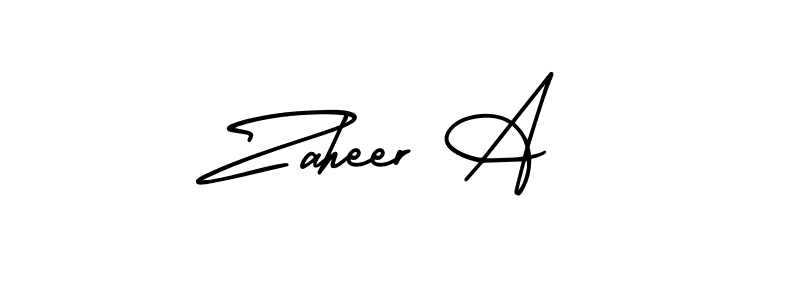 How to make Zaheer A signature? AmerikaSignatureDemo-Regular is a professional autograph style. Create handwritten signature for Zaheer A name. Zaheer A signature style 3 images and pictures png