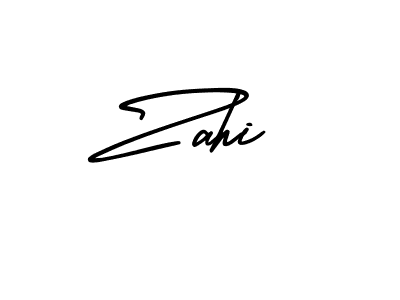 How to make Zahi name signature. Use AmerikaSignatureDemo-Regular style for creating short signs online. This is the latest handwritten sign. Zahi signature style 3 images and pictures png