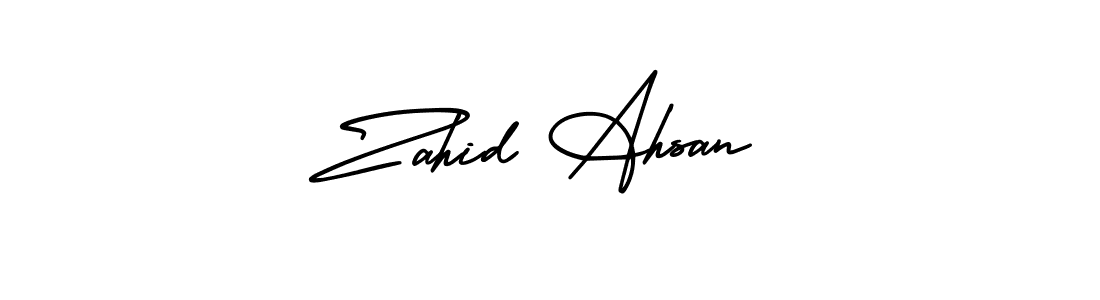Zahid Ahsan stylish signature style. Best Handwritten Sign (AmerikaSignatureDemo-Regular) for my name. Handwritten Signature Collection Ideas for my name Zahid Ahsan. Zahid Ahsan signature style 3 images and pictures png