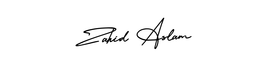 Design your own signature with our free online signature maker. With this signature software, you can create a handwritten (AmerikaSignatureDemo-Regular) signature for name Zahid Aslam. Zahid Aslam signature style 3 images and pictures png