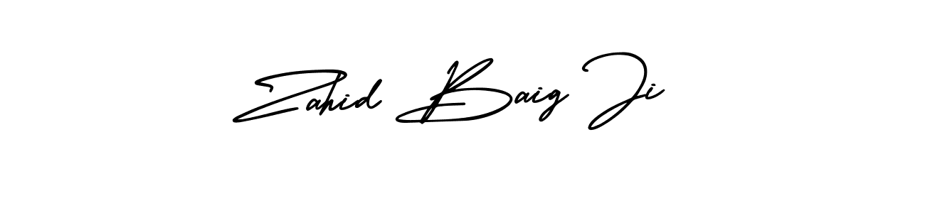You should practise on your own different ways (AmerikaSignatureDemo-Regular) to write your name (Zahid Baig Ji) in signature. don't let someone else do it for you. Zahid Baig Ji signature style 3 images and pictures png