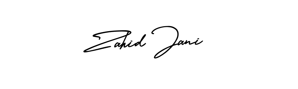 The best way (AmerikaSignatureDemo-Regular) to make a short signature is to pick only two or three words in your name. The name Zahid Jani include a total of six letters. For converting this name. Zahid Jani signature style 3 images and pictures png