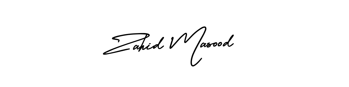 You should practise on your own different ways (AmerikaSignatureDemo-Regular) to write your name (Zahid Masood) in signature. don't let someone else do it for you. Zahid Masood signature style 3 images and pictures png