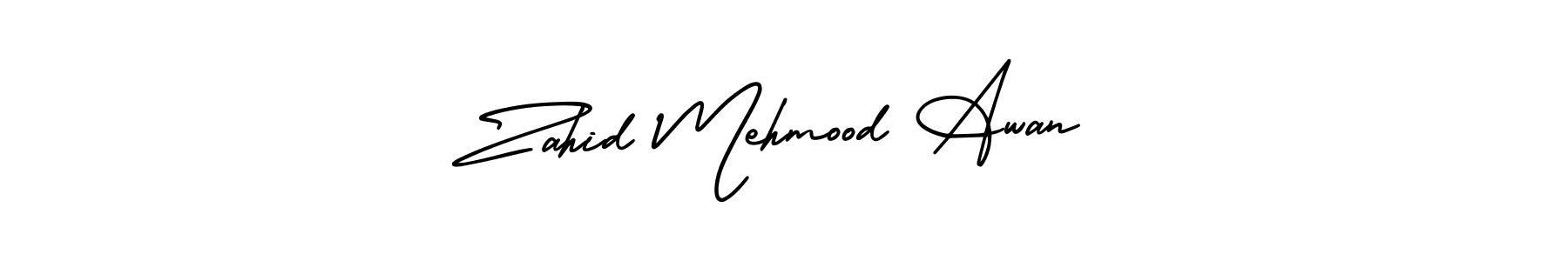 How to make Zahid Mehmood Awan name signature. Use AmerikaSignatureDemo-Regular style for creating short signs online. This is the latest handwritten sign. Zahid Mehmood Awan signature style 3 images and pictures png