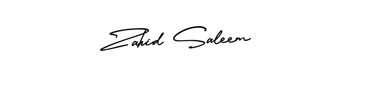 How to make Zahid Saleem name signature. Use AmerikaSignatureDemo-Regular style for creating short signs online. This is the latest handwritten sign. Zahid Saleem signature style 3 images and pictures png