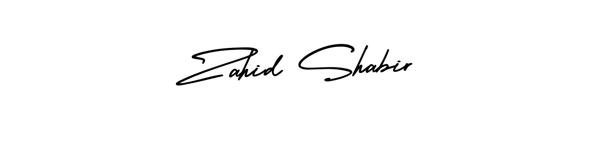 You should practise on your own different ways (AmerikaSignatureDemo-Regular) to write your name (Zahid Shabir) in signature. don't let someone else do it for you. Zahid Shabir signature style 3 images and pictures png