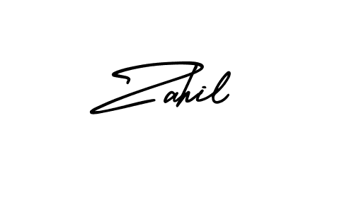 Make a beautiful signature design for name Zahil. With this signature (AmerikaSignatureDemo-Regular) style, you can create a handwritten signature for free. Zahil signature style 3 images and pictures png