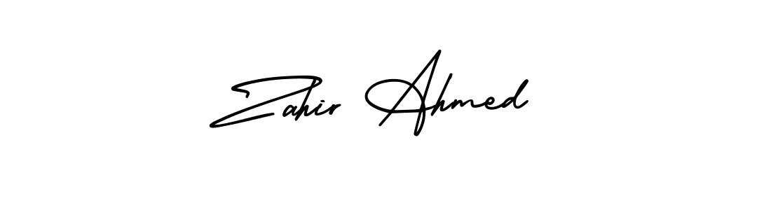 You should practise on your own different ways (AmerikaSignatureDemo-Regular) to write your name (Zahir Ahmed) in signature. don't let someone else do it for you. Zahir Ahmed signature style 3 images and pictures png