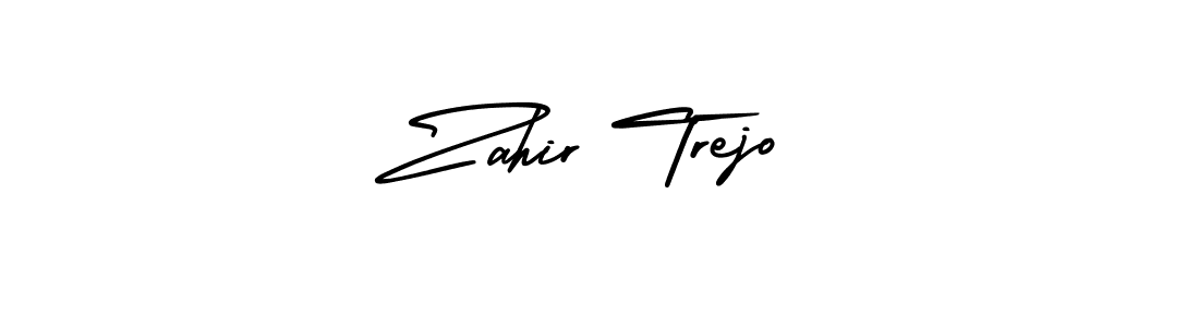 The best way (AmerikaSignatureDemo-Regular) to make a short signature is to pick only two or three words in your name. The name Zahir Trejo include a total of six letters. For converting this name. Zahir Trejo signature style 3 images and pictures png