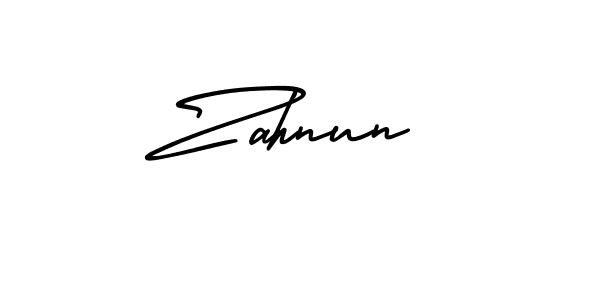 You should practise on your own different ways (AmerikaSignatureDemo-Regular) to write your name (Zahnun) in signature. don't let someone else do it for you. Zahnun signature style 3 images and pictures png