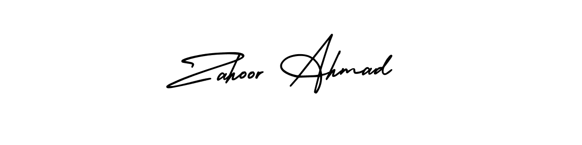 Use a signature maker to create a handwritten signature online. With this signature software, you can design (AmerikaSignatureDemo-Regular) your own signature for name Zahoor Ahmad. Zahoor Ahmad signature style 3 images and pictures png